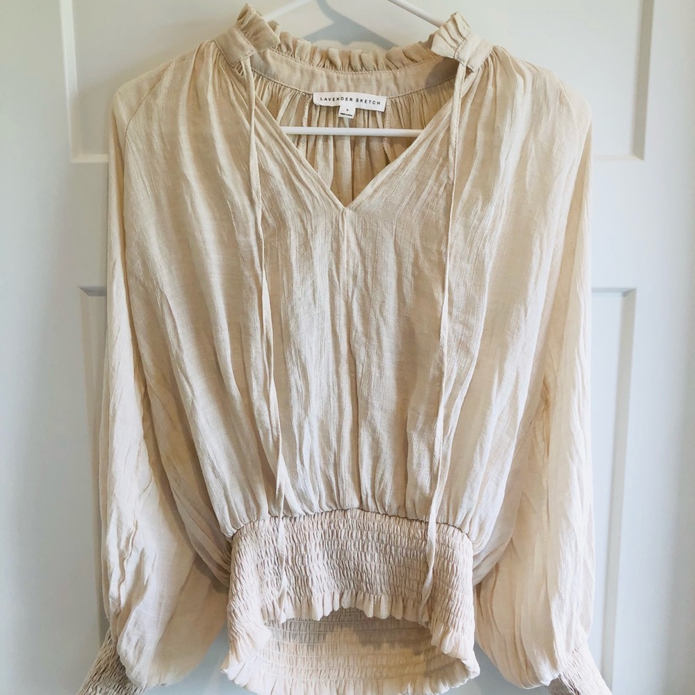 Lavender Sketch Anthropologie Boho Style Blouse